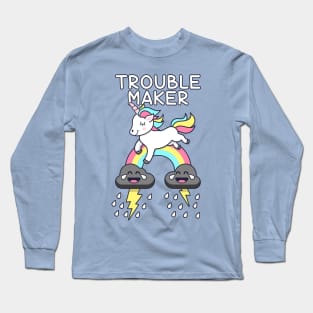 Kawaii Unicorn Trouble Maker Long Sleeve T-Shirt